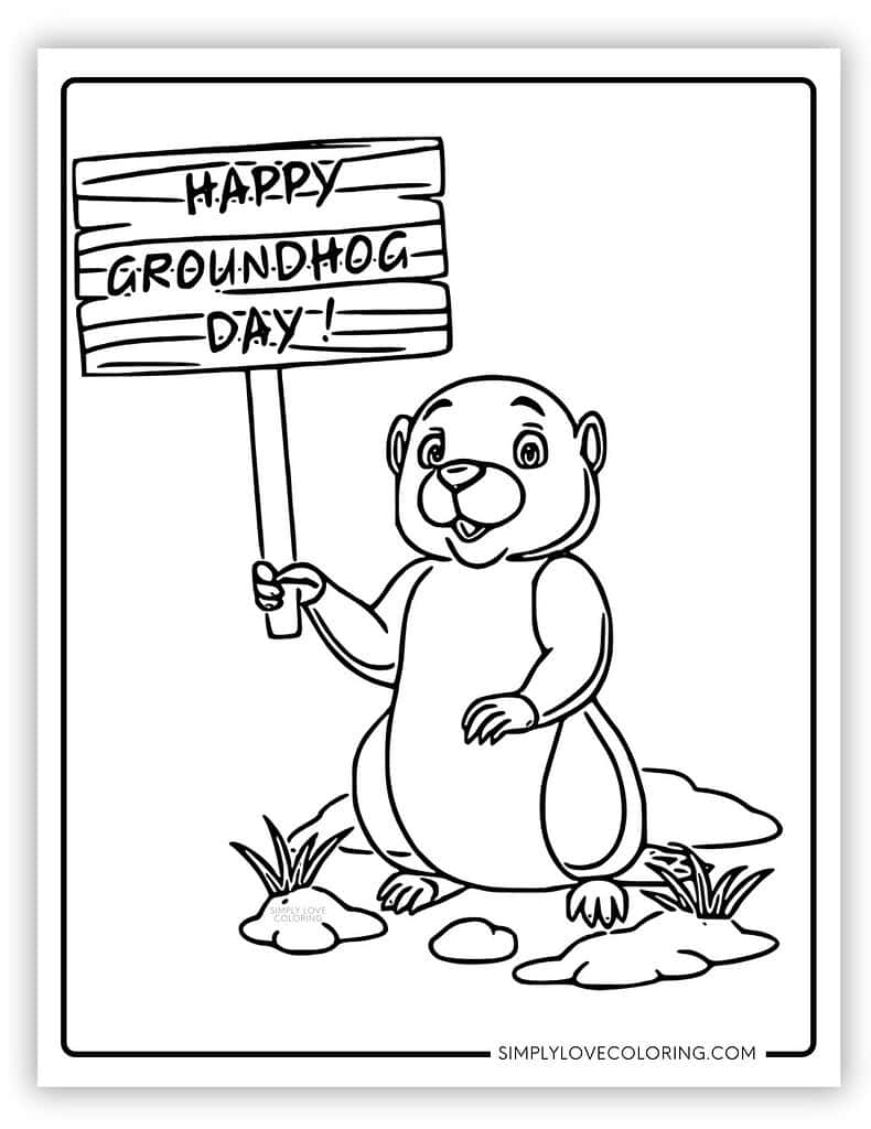 groundhog day coloring pages (free pdf printables) - simply love